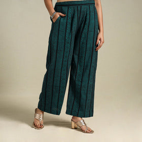 Green Bagh Block Print Natural Dyed Cotton Palazzo