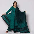  Bagh Block Printed Cotton Kurta with Palazzo & Dupatta Set 