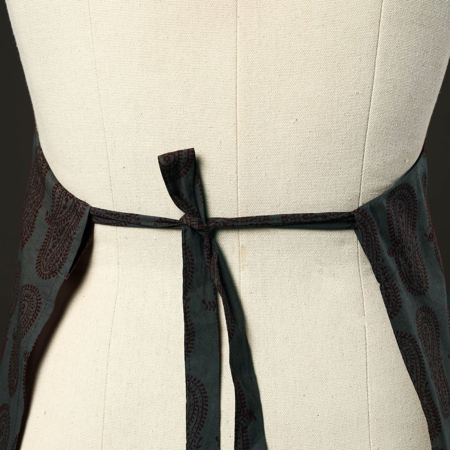 Green - bagh cotton apron with pocket 30 - handcrafted