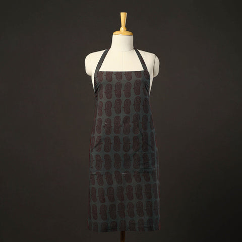 Green - bagh cotton apron with pocket 30 - handcrafted