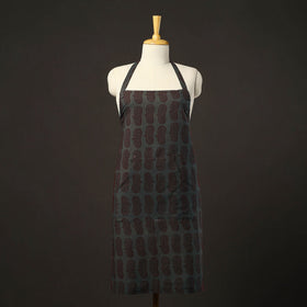 Green - bagh cotton apron with pocket 30 - handcrafted