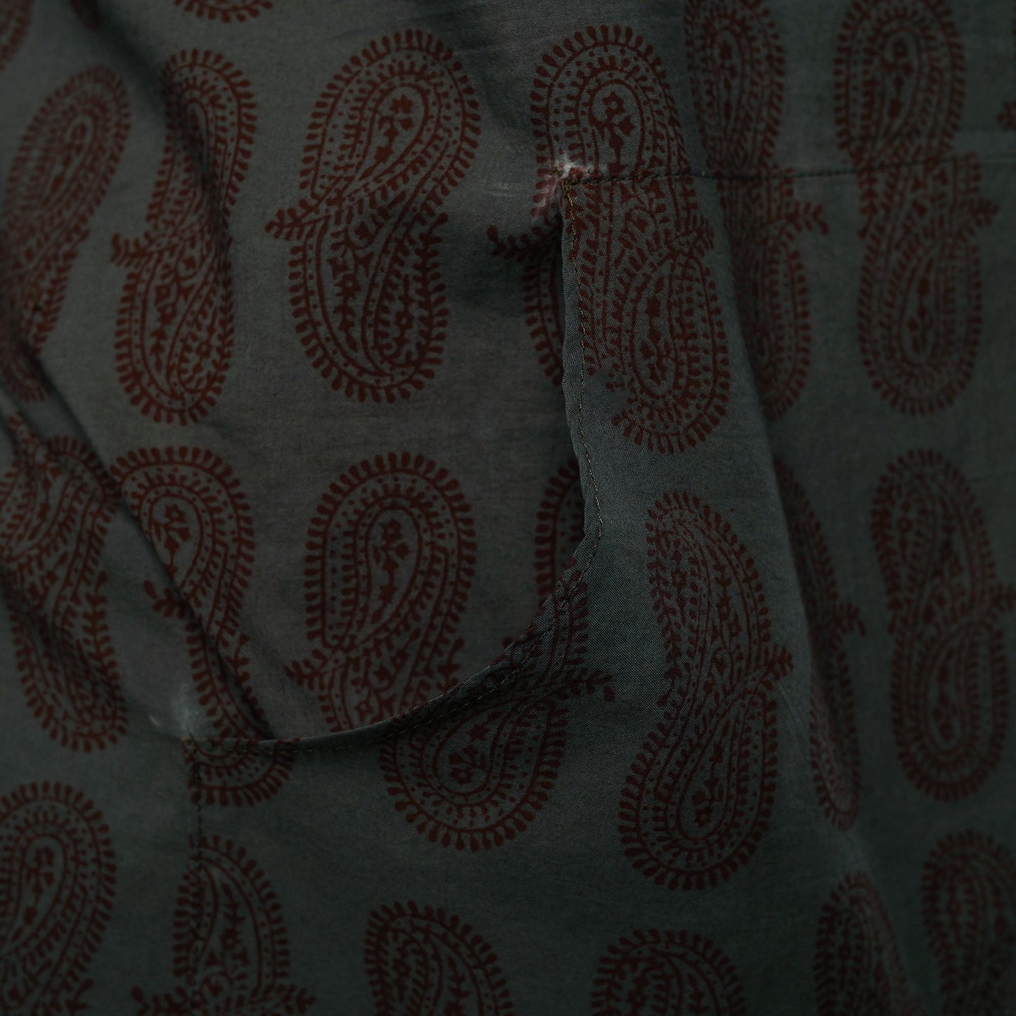 Green - bagh cotton apron with pocket 30 - handcrafted