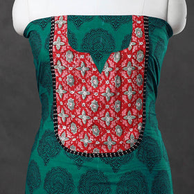 Green - bagh cotton unstitched kurta material