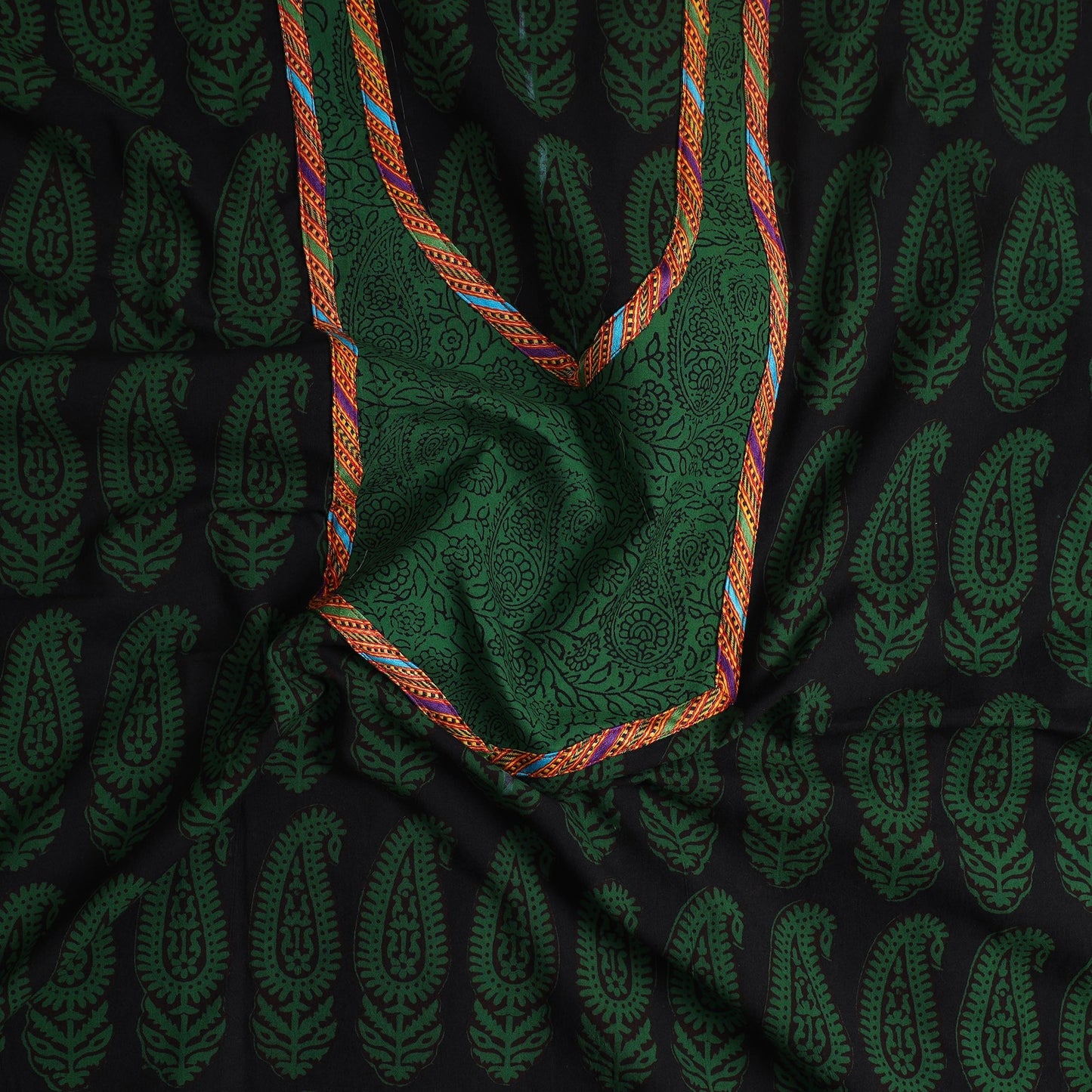 Green - bagh cotton unstitched kurta material