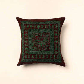 Green - Bagh Block Printed Cotton Cushion Cover (16 x 16 in) 39