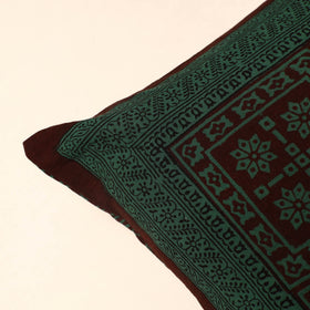 Green Bagh Block Printed Cotton Cushion Cover