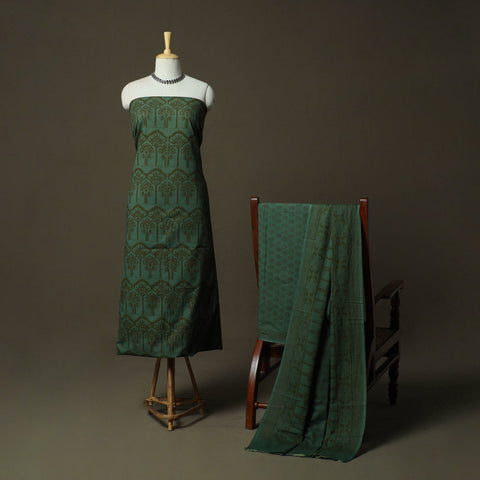 Bagh hand block print natural dyed cotton 3pc unstitched