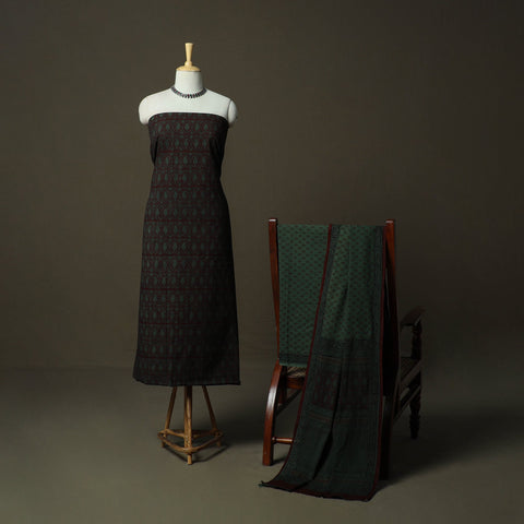 Bagh hand block print natural dyed cotton 3pc unstitched