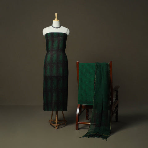 Bagh hand block print natural dyed kota doria cotton 3pc