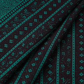 Green Bagh Hand Block Print Natural Dyed Cotton Fabric