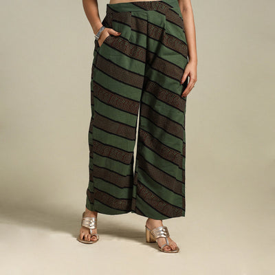 Green Bagh Block Print Natural Dyed Cotton Palazzo