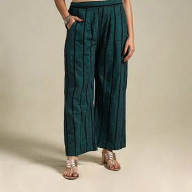 Green Bagh Block Print Natural Dyed Cotton Palazzo