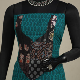 Green - bagh patchwork cotton unstitched kurta material