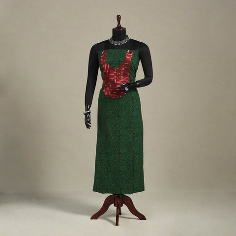 Green - bagh patchwork cotton unstitched kurta material