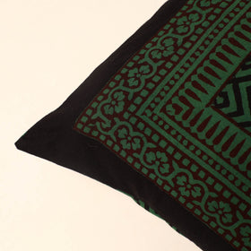 Green - Bagh Block Printed Cotton Cushion Cover (16 x 16 in) 05