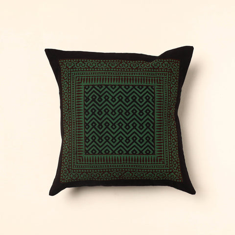 Green - Bagh Block Printed Cotton Cushion Cover (16 x 16 in) 05