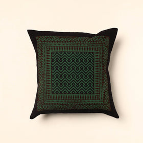 Green - Bagh Block Printed Cotton Cushion Cover (16 x 16 in) 05