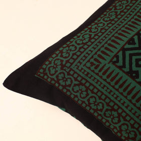 Green - Bagh Block Printed Cotton Cushion Cover (16 x 16 in) 06