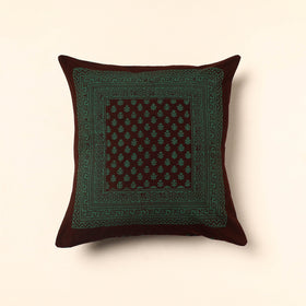 Green Bagh Block Printed Cotton Cushion Cover