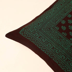 Green Bagh Block Printed Cotton Cushion Cover