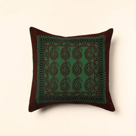 Green - Bagh Block Printed Cotton Cushion Cover (16 x 16 in) 10
