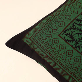 Green - Bagh Block Printed Cotton Cushion Cover (16 x 16 in) 11