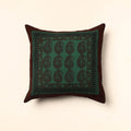 Green - Bagh Block Printed Cotton Cushion Cover (16 x 16 in) 14
