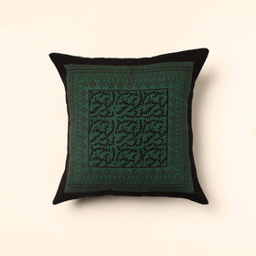 Green - Bagh Block Printed Cotton Cushion Cover (16 x 16 in) 17