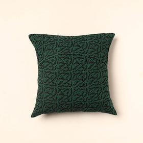 Green - Bagh Block Printed Cotton Cushion Cover (16 x 16 in) 17