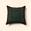 Green - Bagh Block Printed Cotton Cushion Cover (16 x 16 in) 23