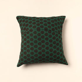 Green - Bagh Block Printed Cotton Cushion Cover (16 x 16 in) 23
