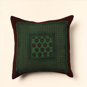 Green Bagh Block Printed Cotton Cushion Cover
