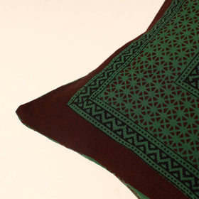 Green Bagh Block Printed Cotton Cushion Cover
