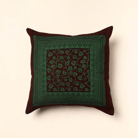 Green Bagh Block Printed Cotton Cushion Cover