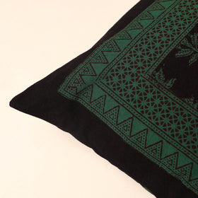 Green Bagh Block Printed Cotton Cushion Cover