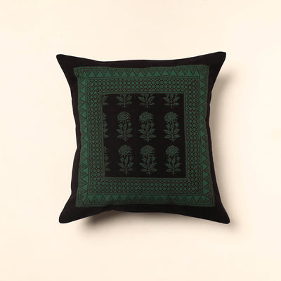 Green Bagh Block Printed Cotton Cushion Cover