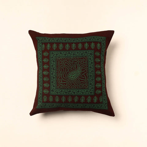 Green - Bagh Block Printed Cotton Cushion Cover (16 x 16 in) 39