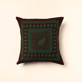 Green - Bagh Block Printed Cotton Cushion Cover (16 x 16 in) 39