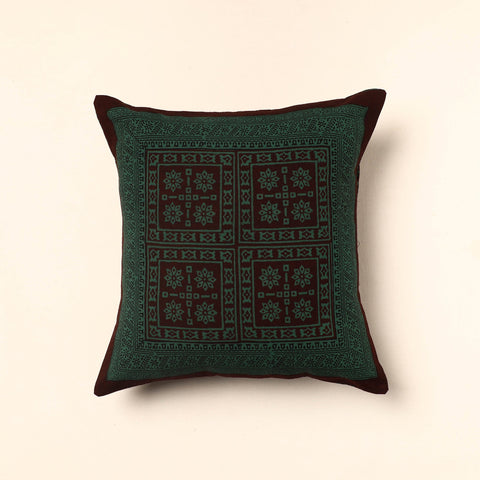 Green Bagh Block Printed Cotton Cushion Cover