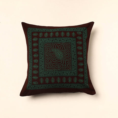 Green - Bagh Block Printed Cotton Cushion Cover (16 x 16 in) 48