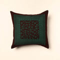 Green - Bagh Block Printed Cotton Cushion Cover (16 x 16 in) 49