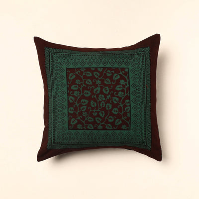 Green - Bagh Block Printed Cotton Cushion Cover (16 x 16 in) 49