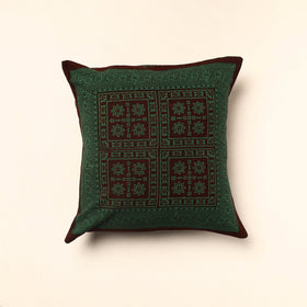 Green Bagh Block Printed Cotton Cushion Cover