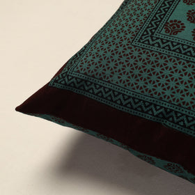 Green Bagh Block Printed Cotton Cushion Cover