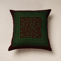 Green Bagh Block Printed Cotton Cushion Cover