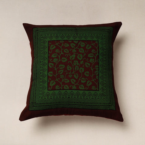 Green Bagh Block Printed Cotton Cushion Cover