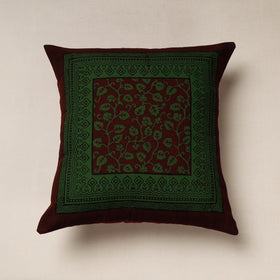 Green Bagh Block Printed Cotton Cushion Cover