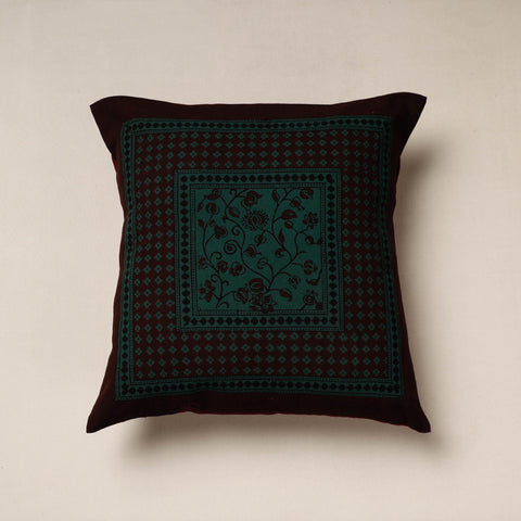 Green Bagh Block Printed Cotton Cushion Cover