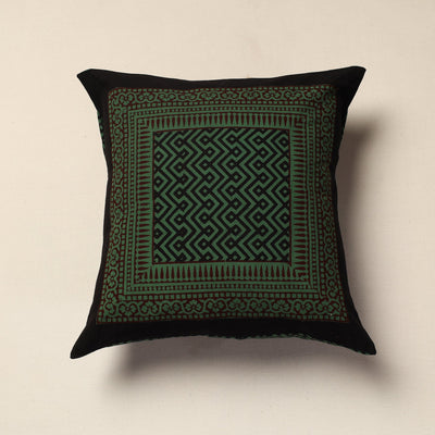 Green Bagh Block Printed Cotton Cushion Cover