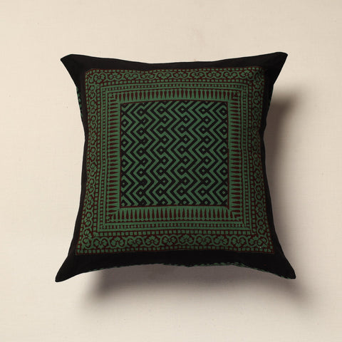 Green Bagh Block Printed Cotton Cushion Cover